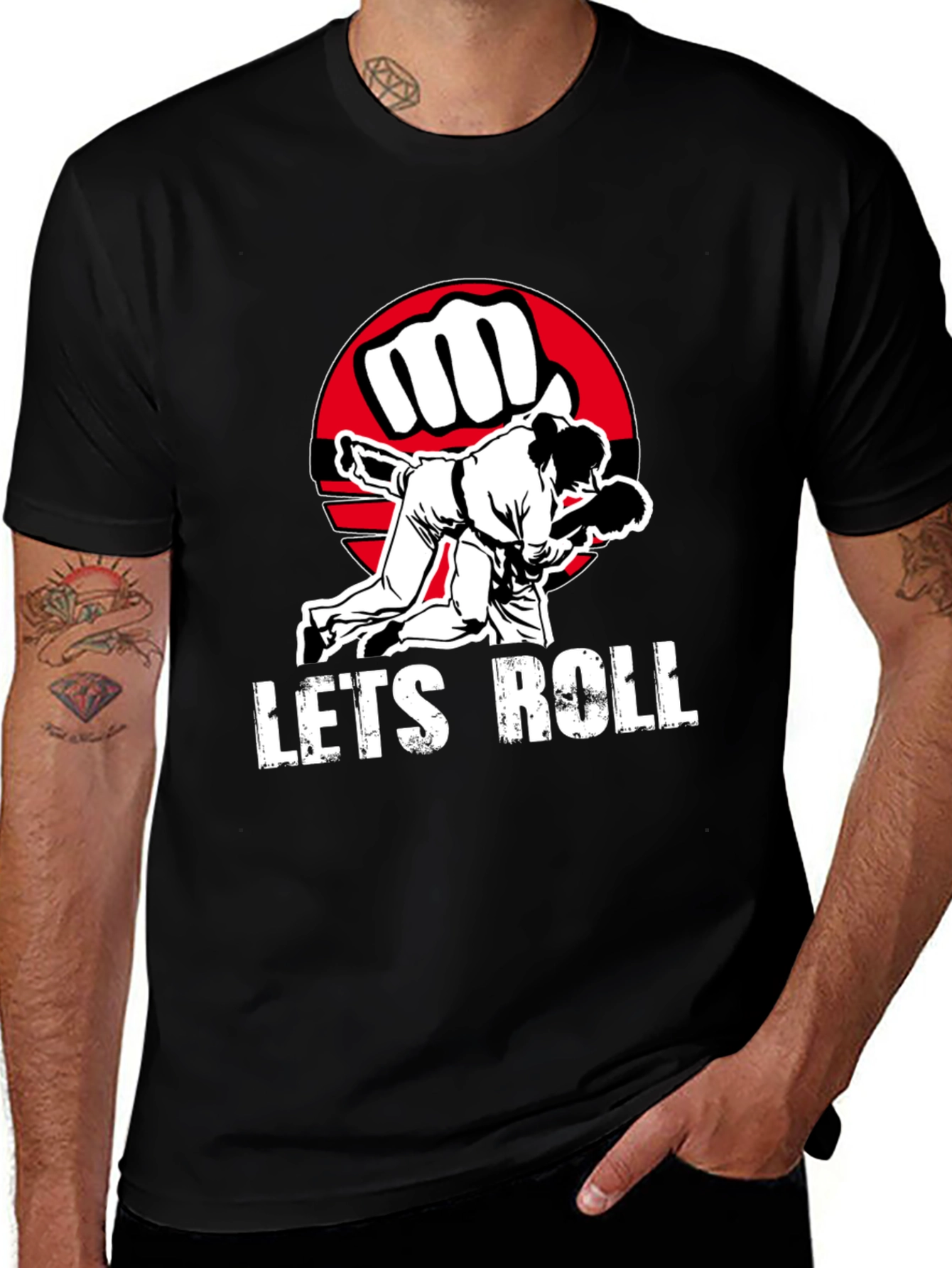 Lets Roll Jiu Jitsu Graphic Tee - Black
