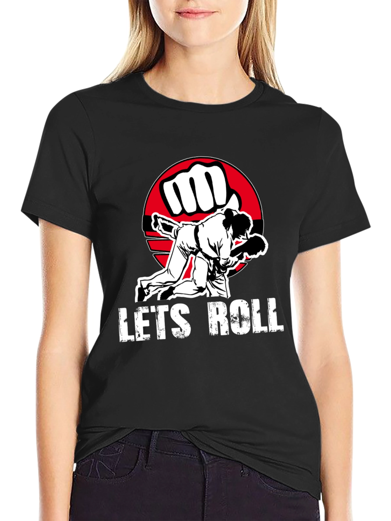 Lets Roll Jiu Jitsu Graphic Tee - Black