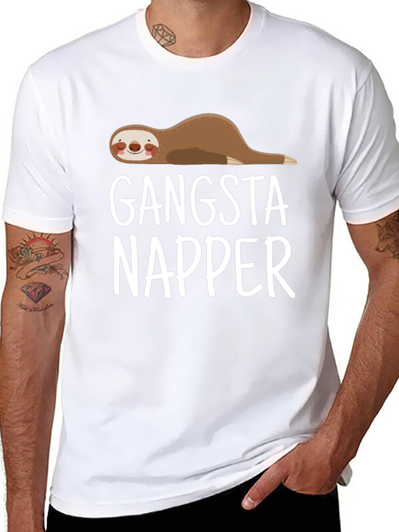 Gangsta Napper Sloth T-Shirt - Lazy Lounger Style
