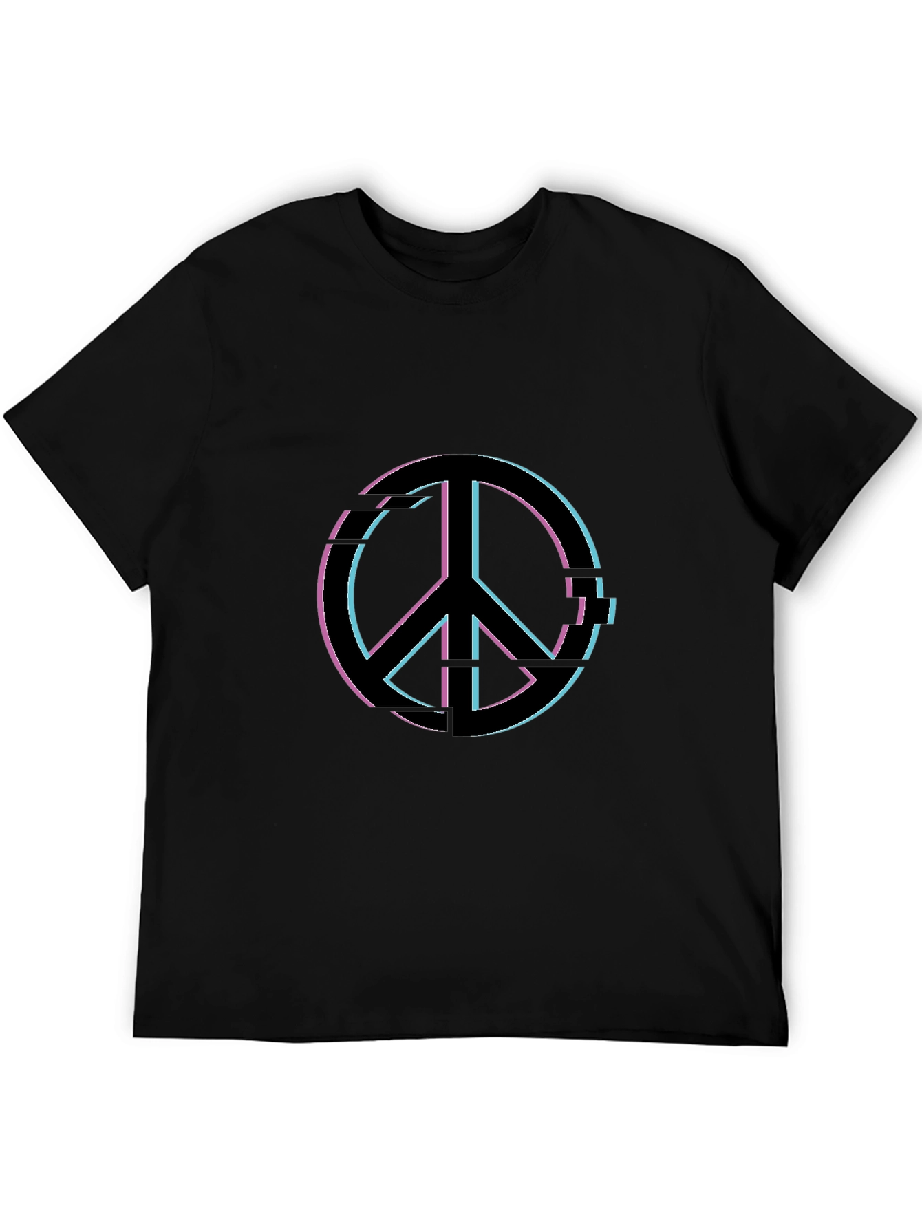 Peace Sign Graphic Tee - Soft Black Cotton