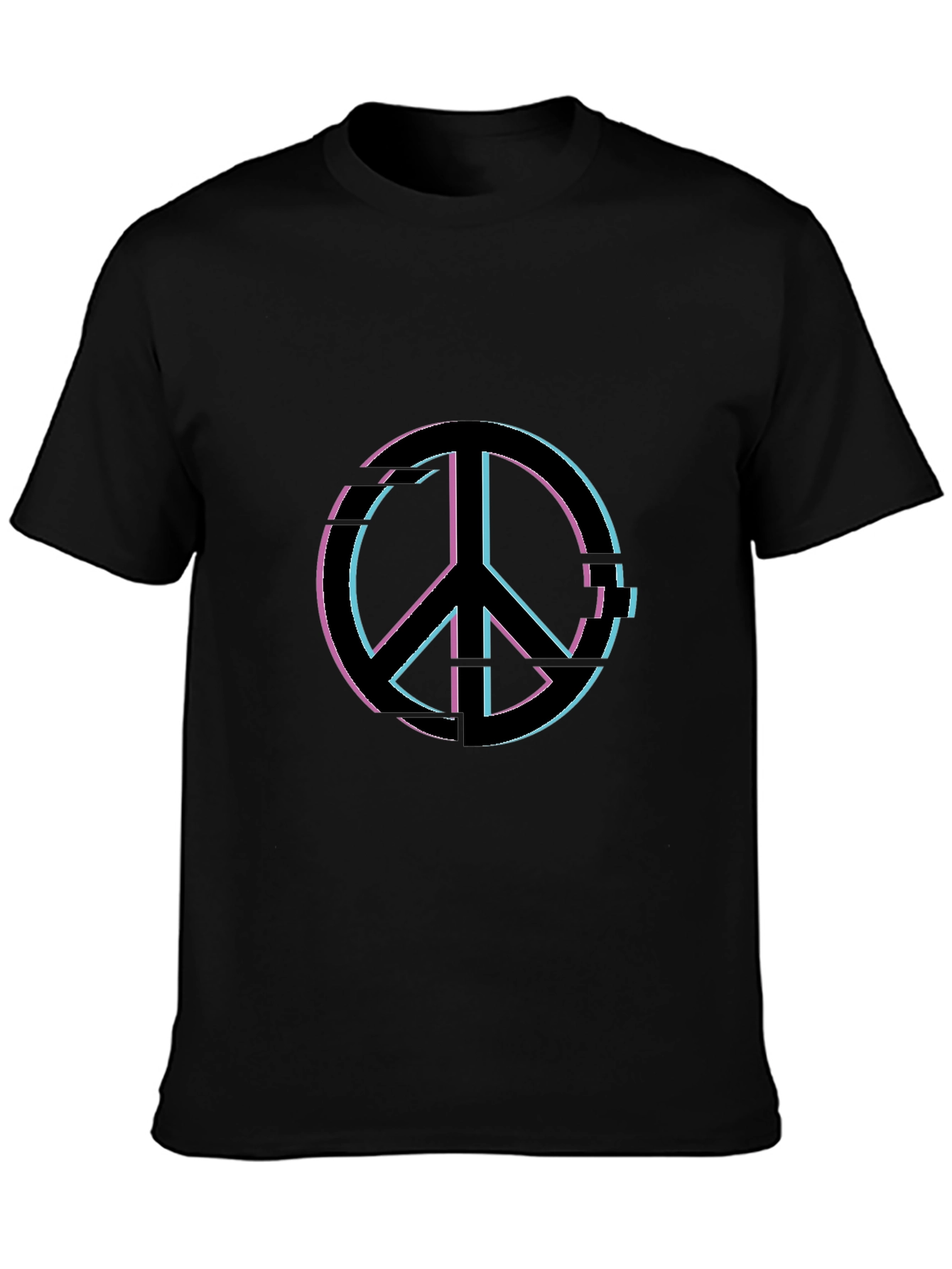 Peace Sign Graphic Tee - Soft Black Cotton