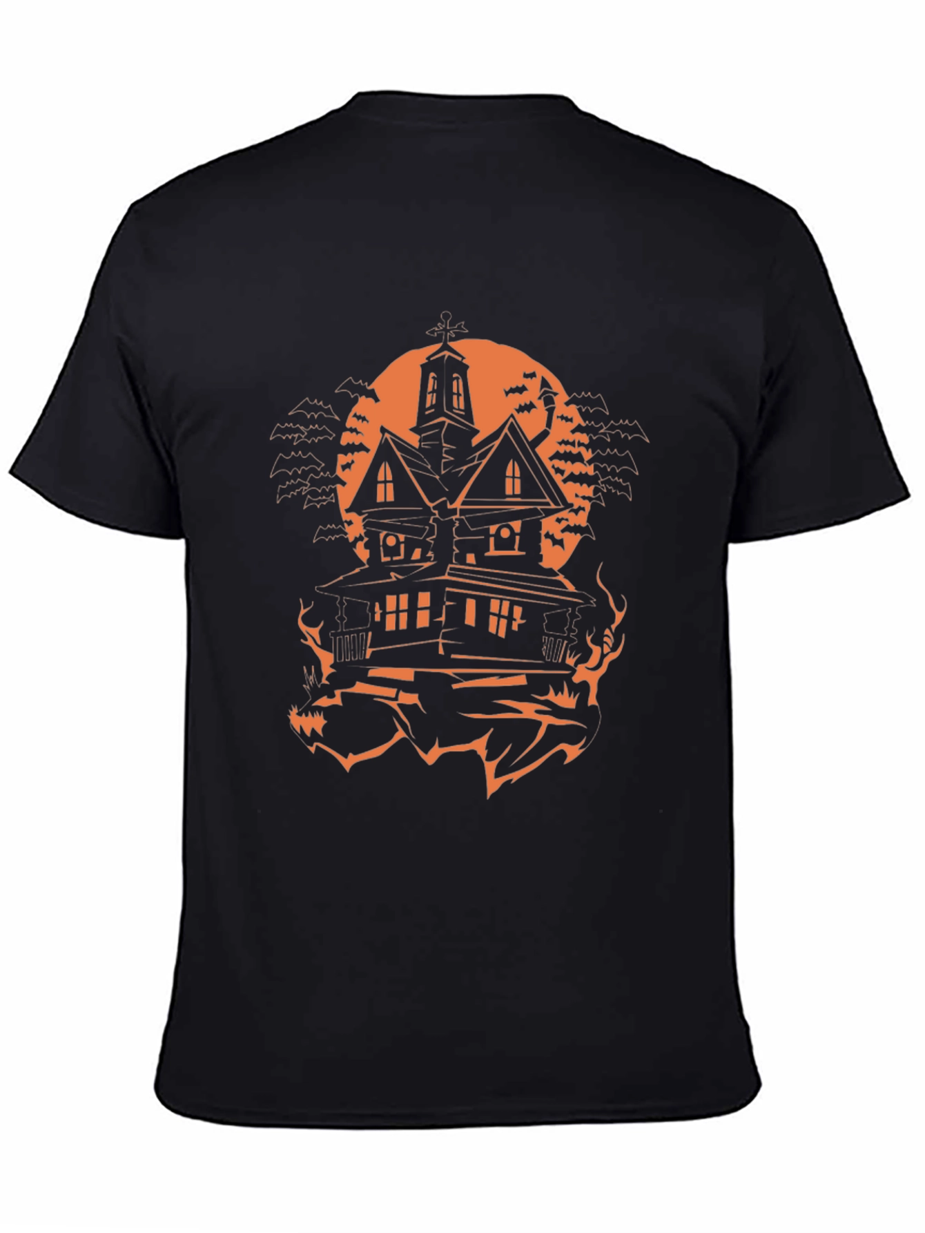 Halloween Haunted House Graphic Tee - Spooky Season