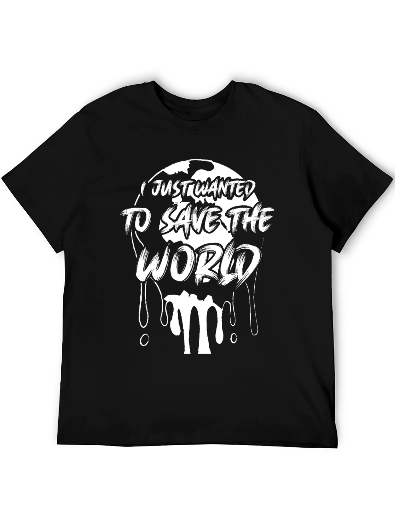 Save The World Graphic Black T-Shirt