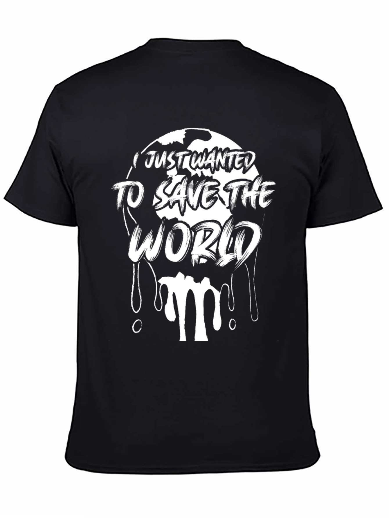 Save The World Graphic Black T-Shirt