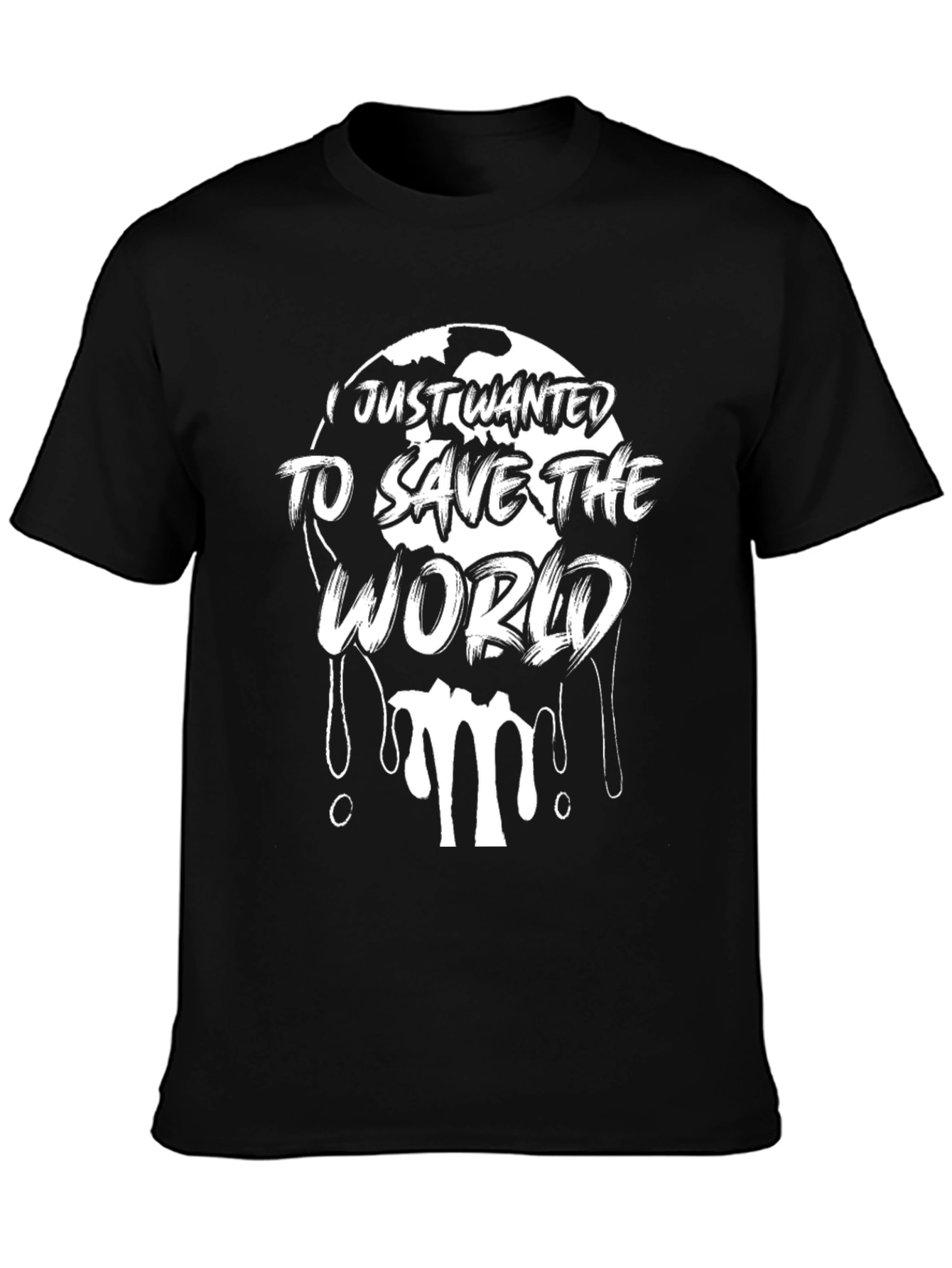 Save The World Graphic Black T-Shirt