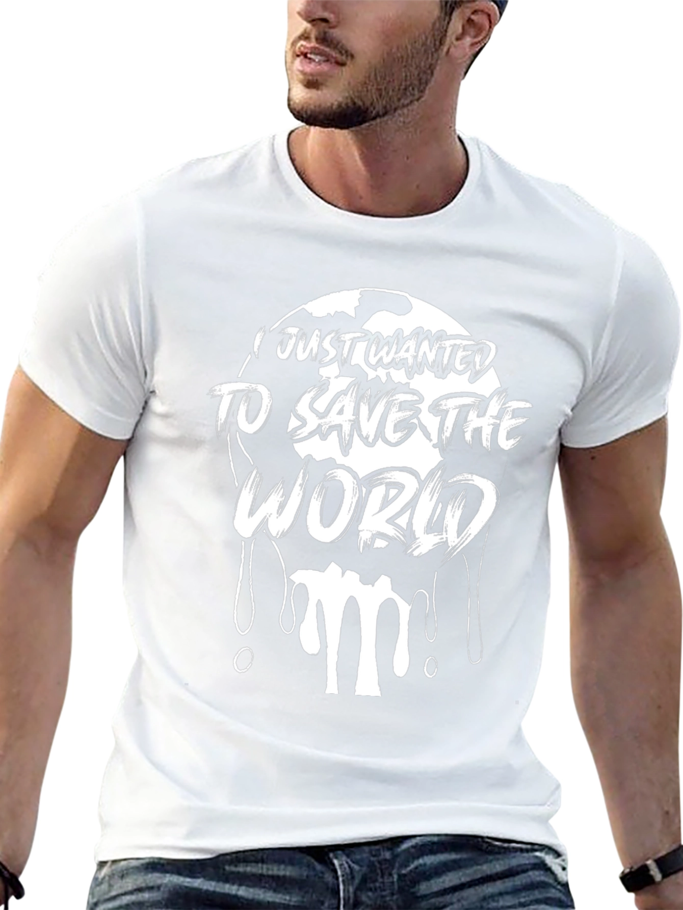 Save The World Graphic Black T-Shirt