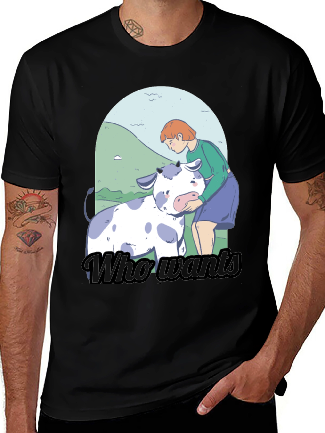 Cow Lover T-Shirt - Who Wants Graphic Tee