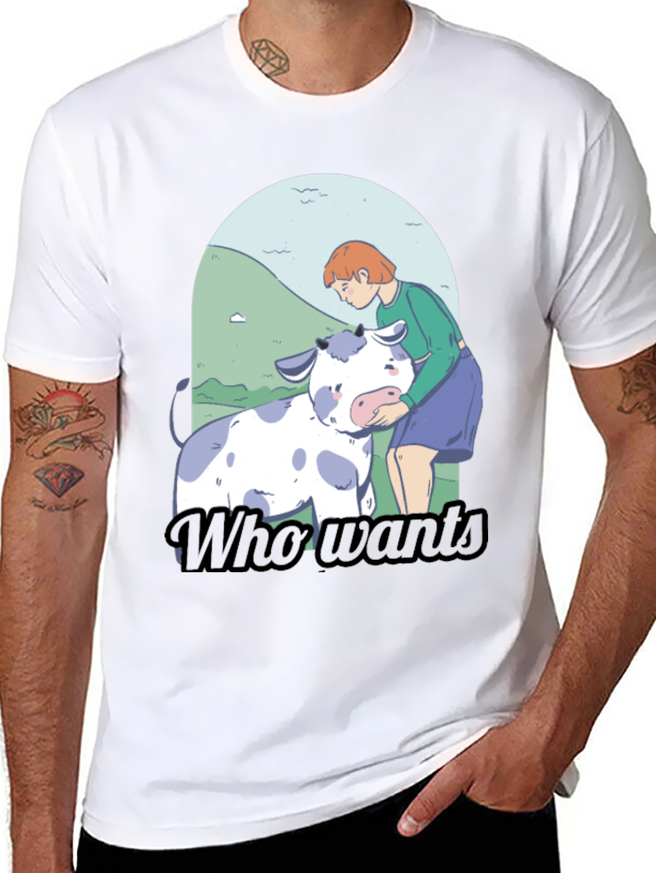 Cow Lover T-Shirt - Who Wants Graphic Tee