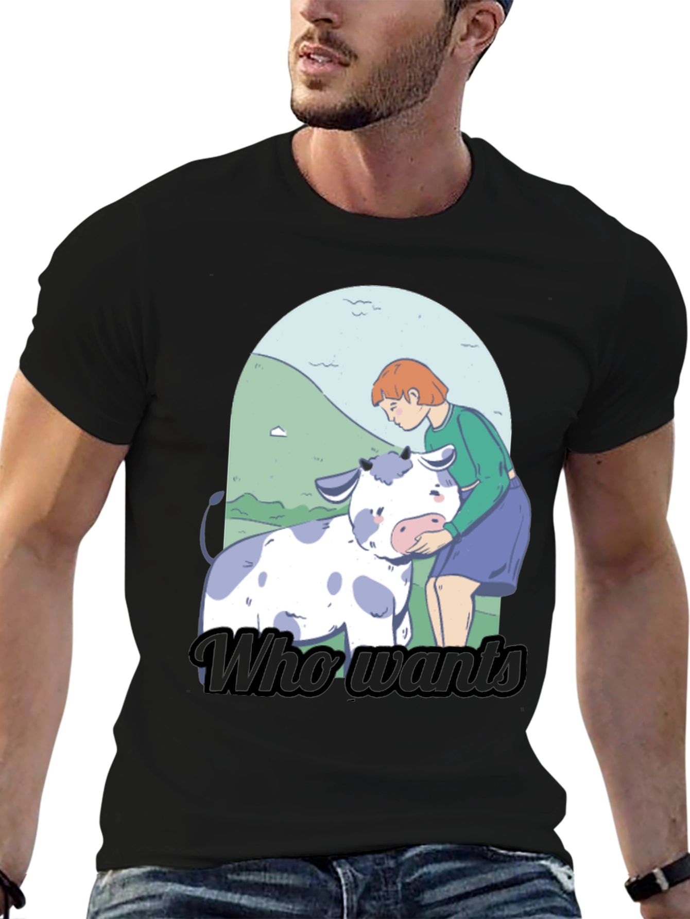 Cow Lover T-Shirt - Who Wants Graphic Tee