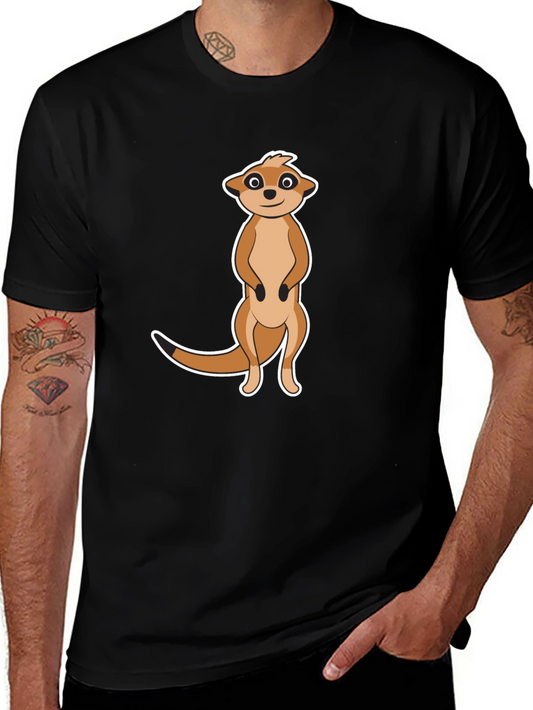 Meerkat Graphic T-Shirt - Black Cotton Tee