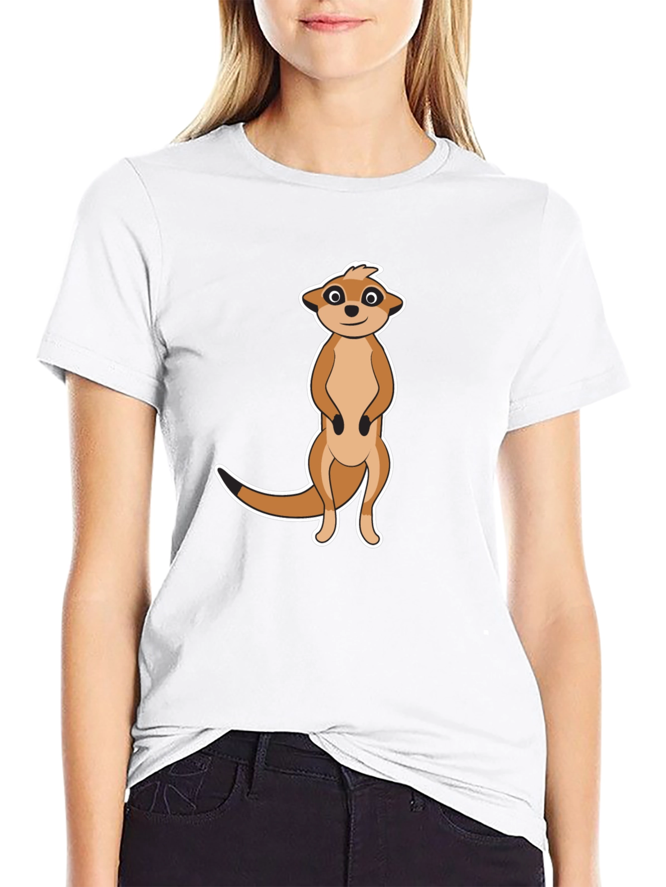 Meerkat Graphic T-Shirt - Black Cotton Tee
