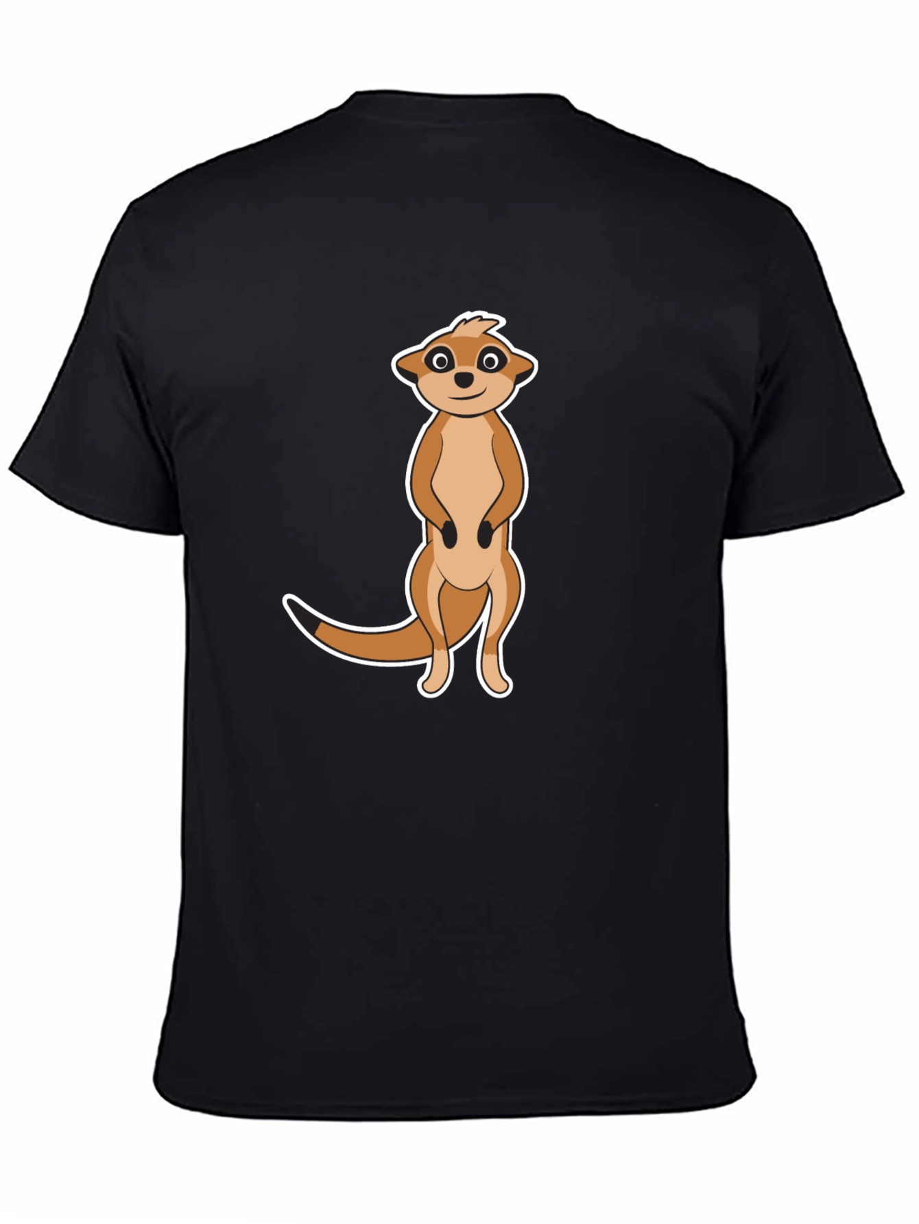 Meerkat Graphic T-Shirt - Black Cotton Tee
