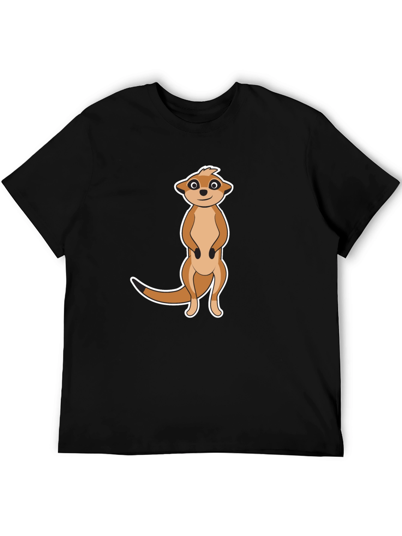 Meerkat Graphic T-Shirt - Black Cotton Tee