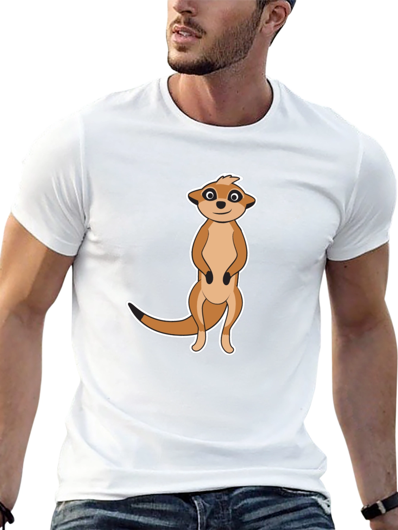 Meerkat Graphic T-Shirt - Black Cotton Tee