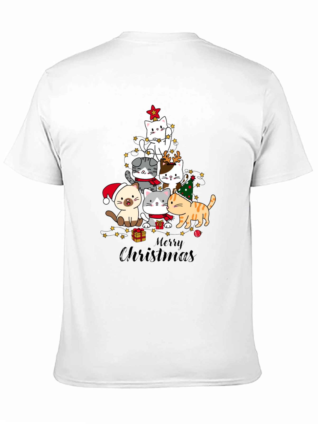Cat Christmas Tree T-Shirt Holiday Tee