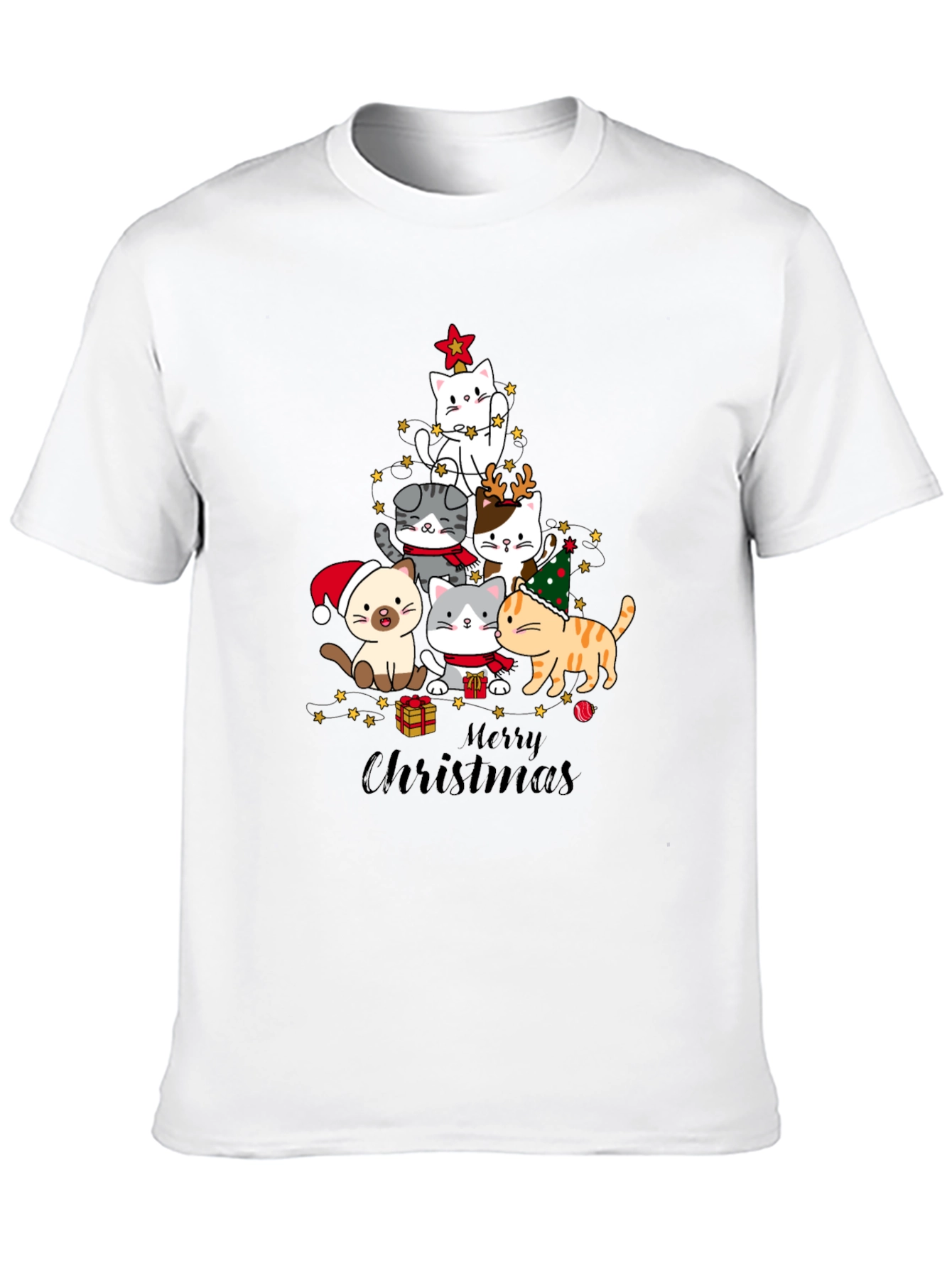 Cat Christmas Tree T-Shirt Holiday Tee