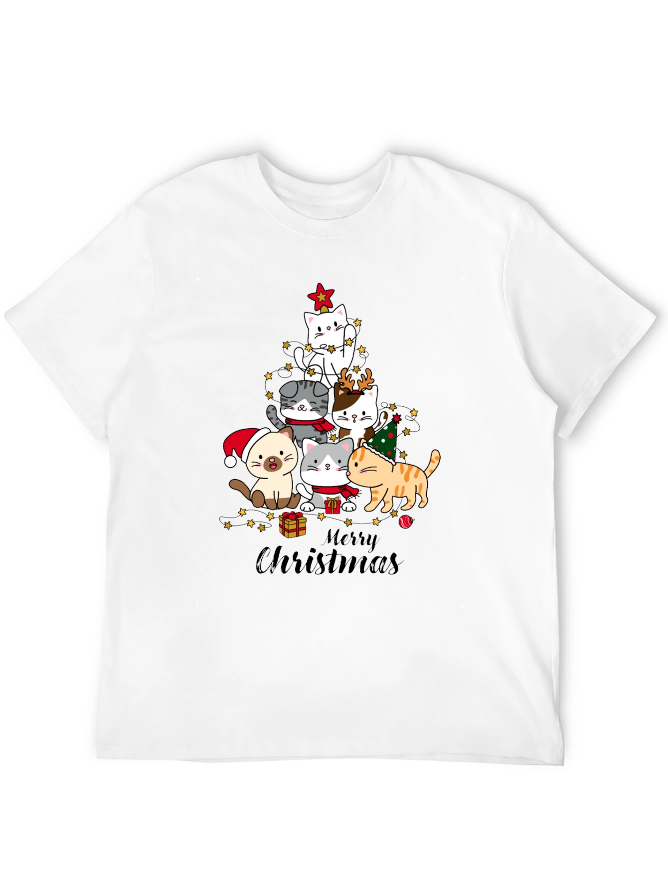Cat Christmas Tree T-Shirt Holiday Tee