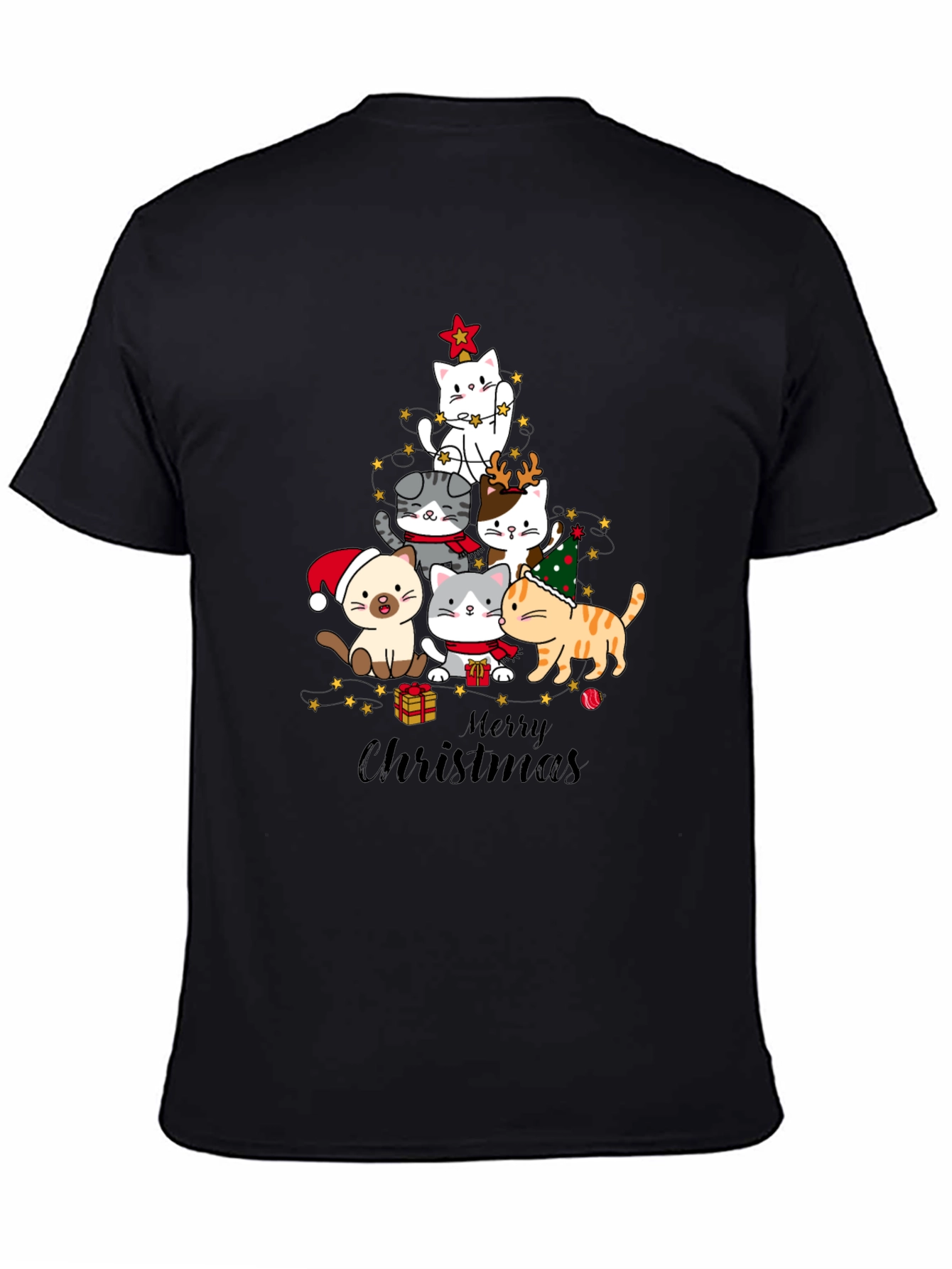 Cat Christmas Tree T-Shirt Holiday Tee