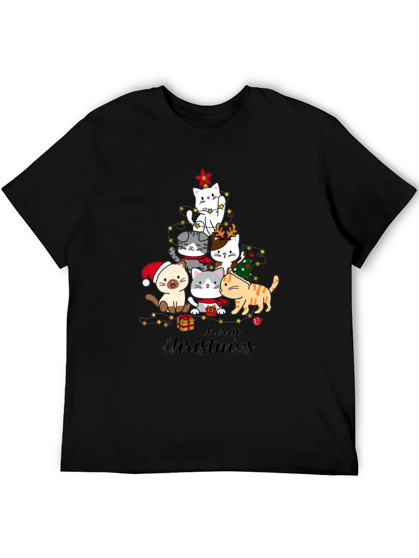 Cat Christmas Tree T-Shirt Holiday Tee