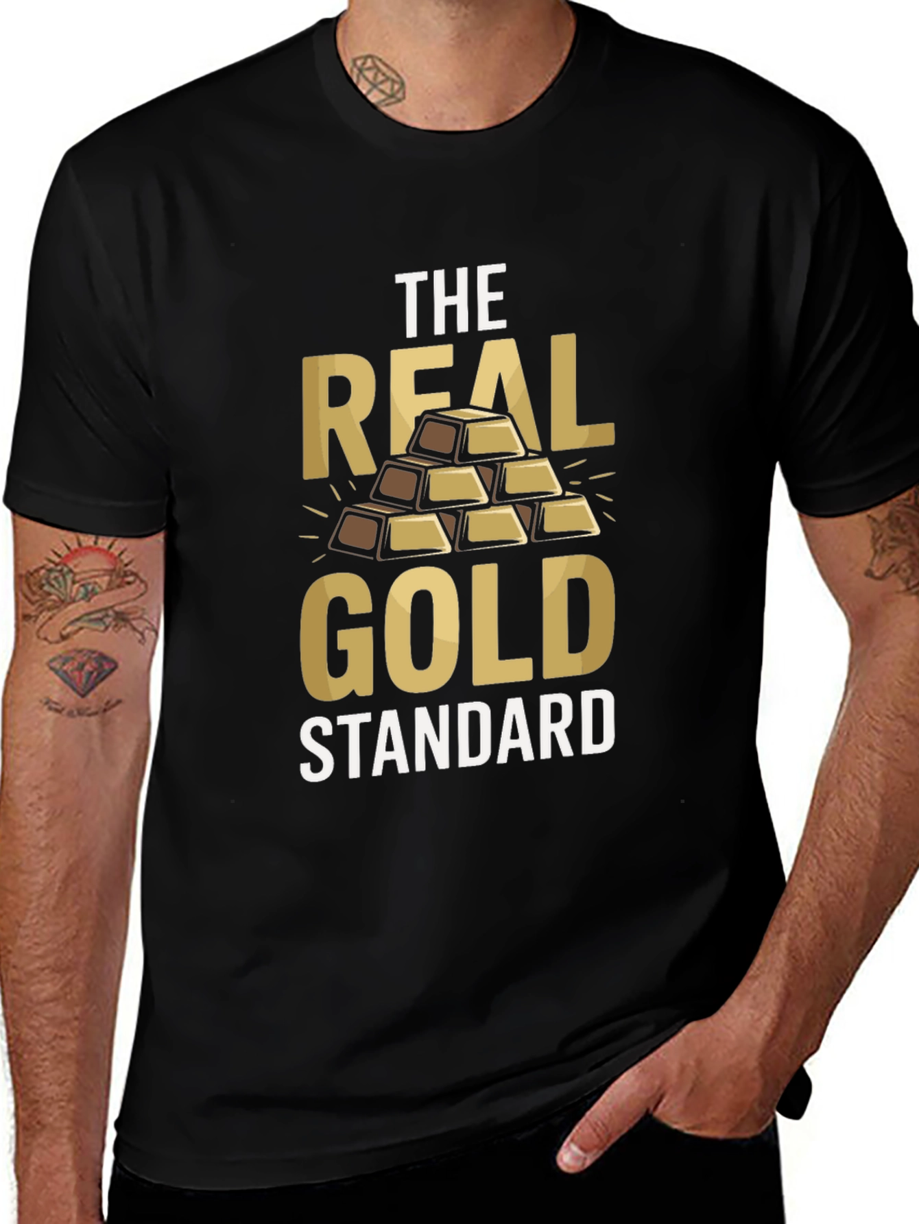 The Real Gold Standard Mens Black T-Shirt