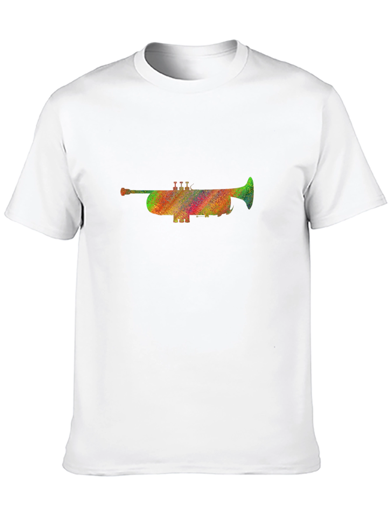 Rainbow Trumpet Graphic Black T-Shirt