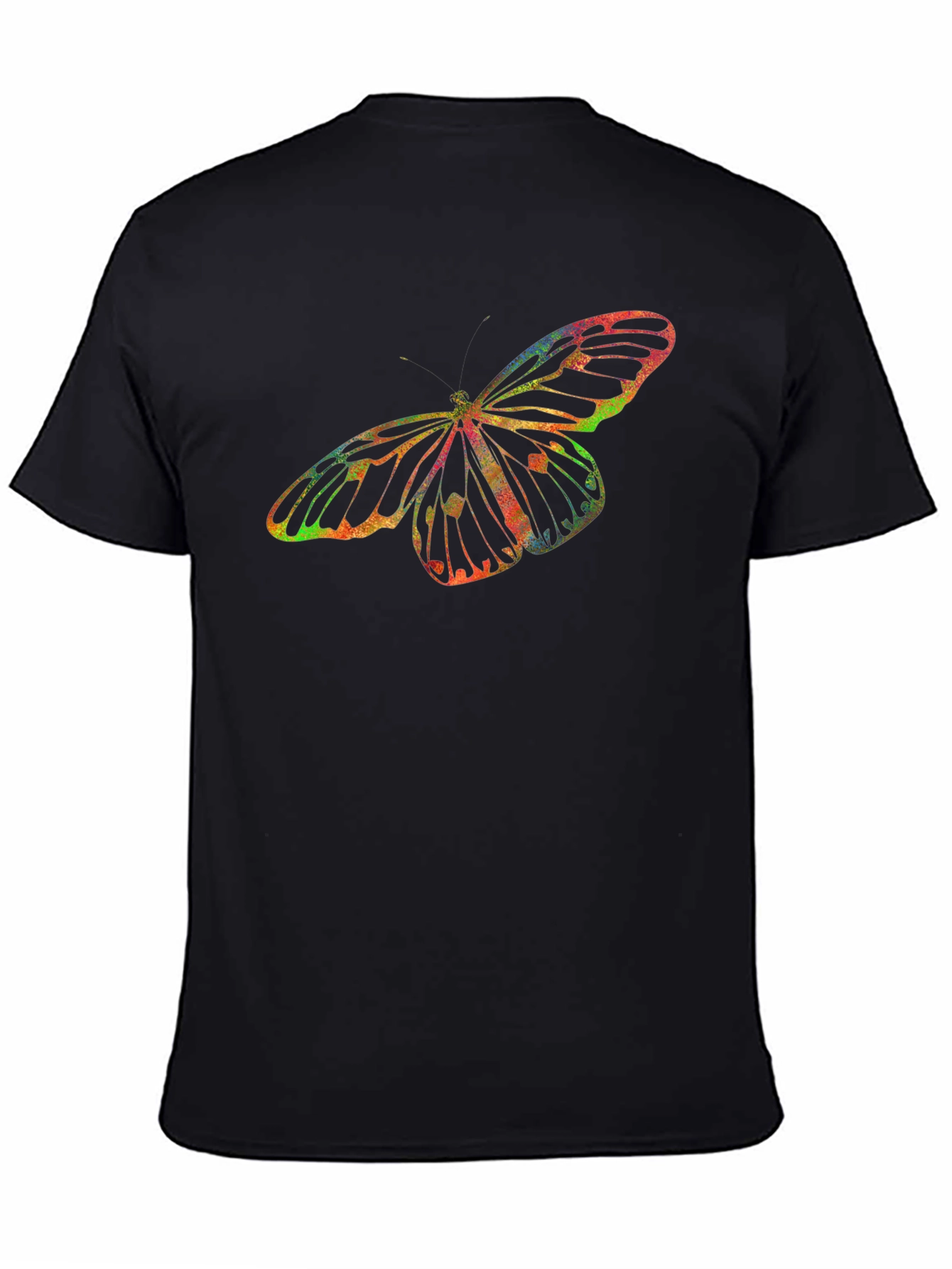 Butterfly Graphic Mens Black T-Shirt