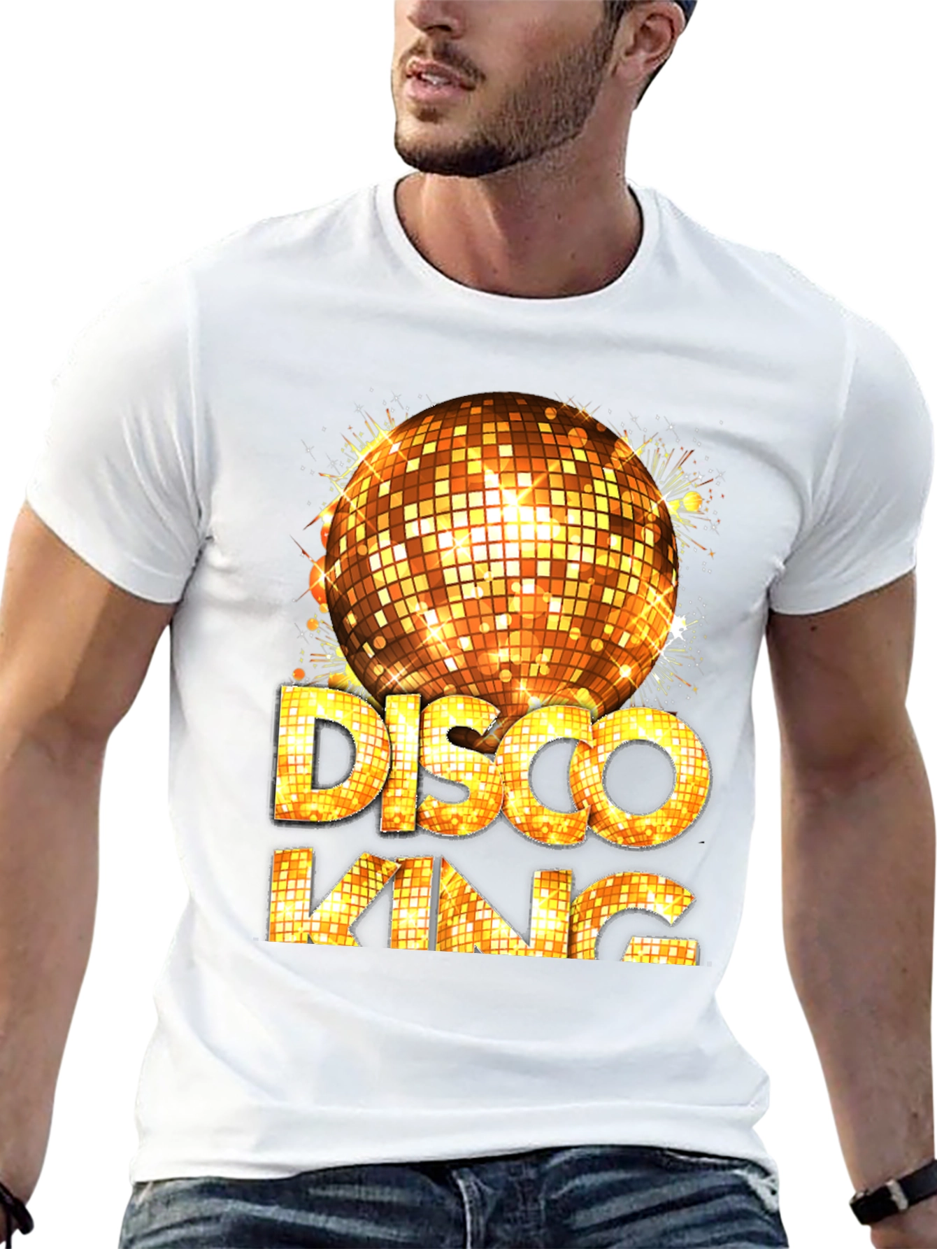 Disco King Graphic Tee - Mens Party Shirt