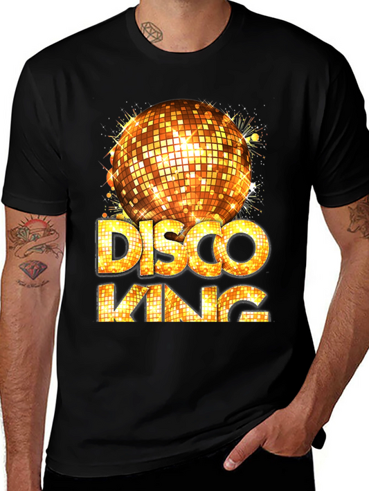 Disco King Graphic Tee - Mens Party Shirt