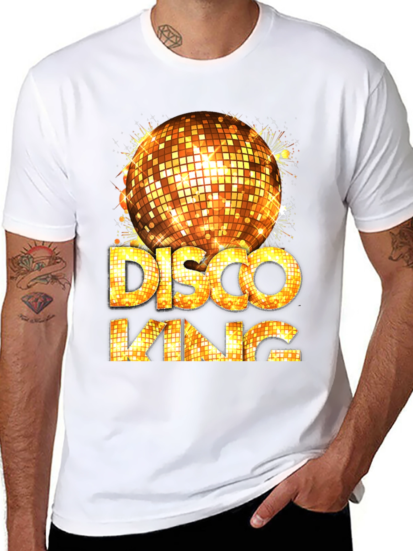 Disco King Graphic Tee - Mens Party Shirt