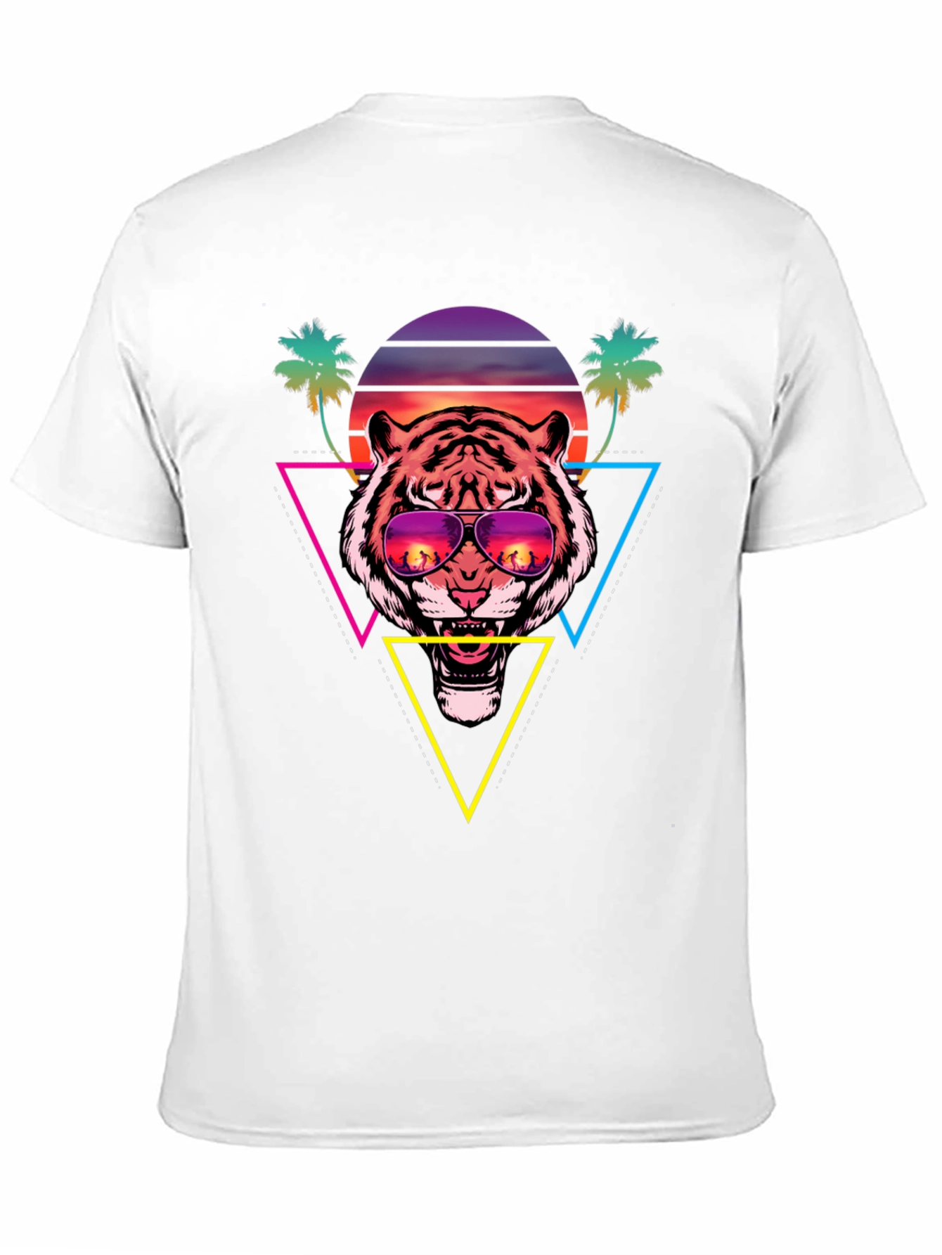 Retro Tiger Graphic Tee - Sunset Vibes