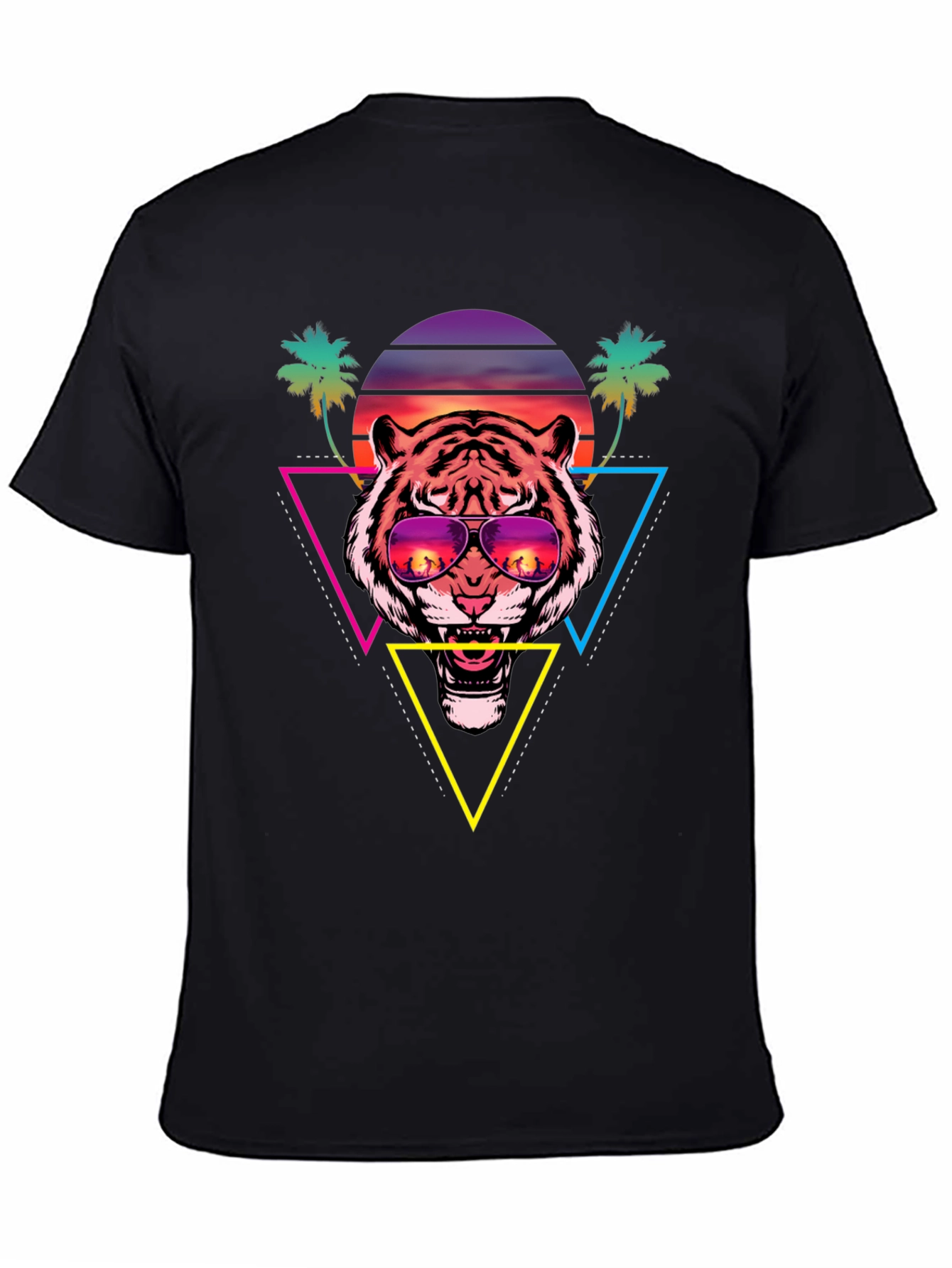Retro Tiger Graphic Tee - Sunset Vibes
