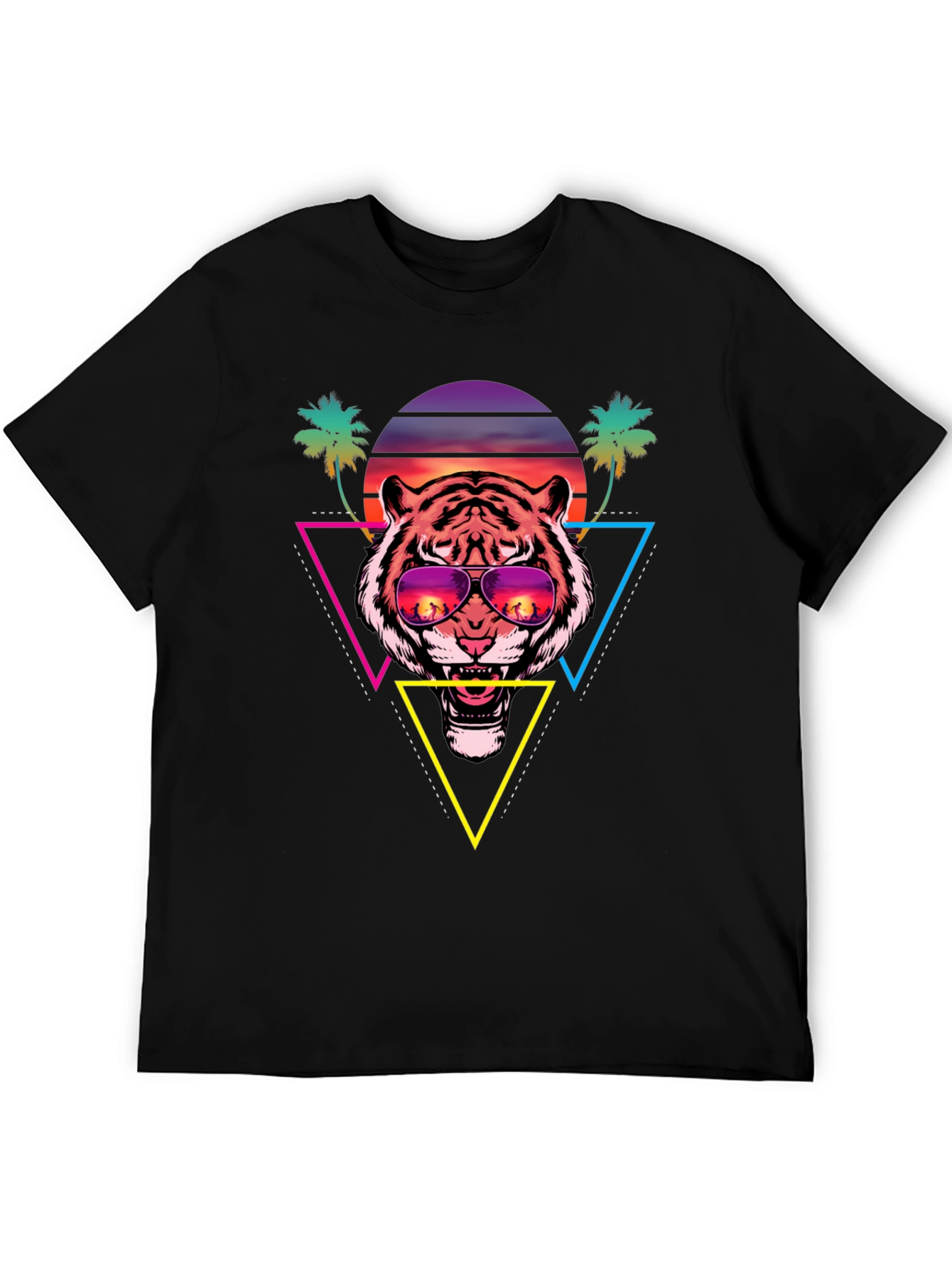 Retro Tiger Graphic Tee - Sunset Vibes