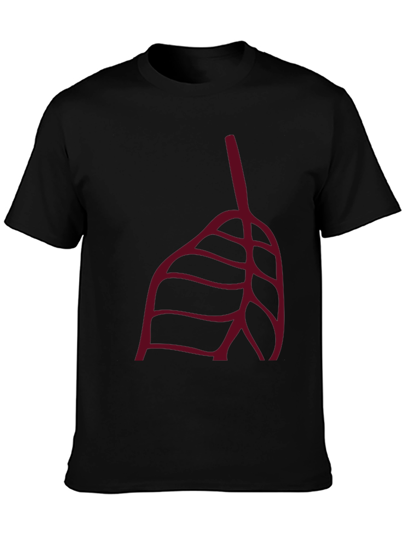 Abstract Leaf Graphic Tee - Stylish Black T-Shirt