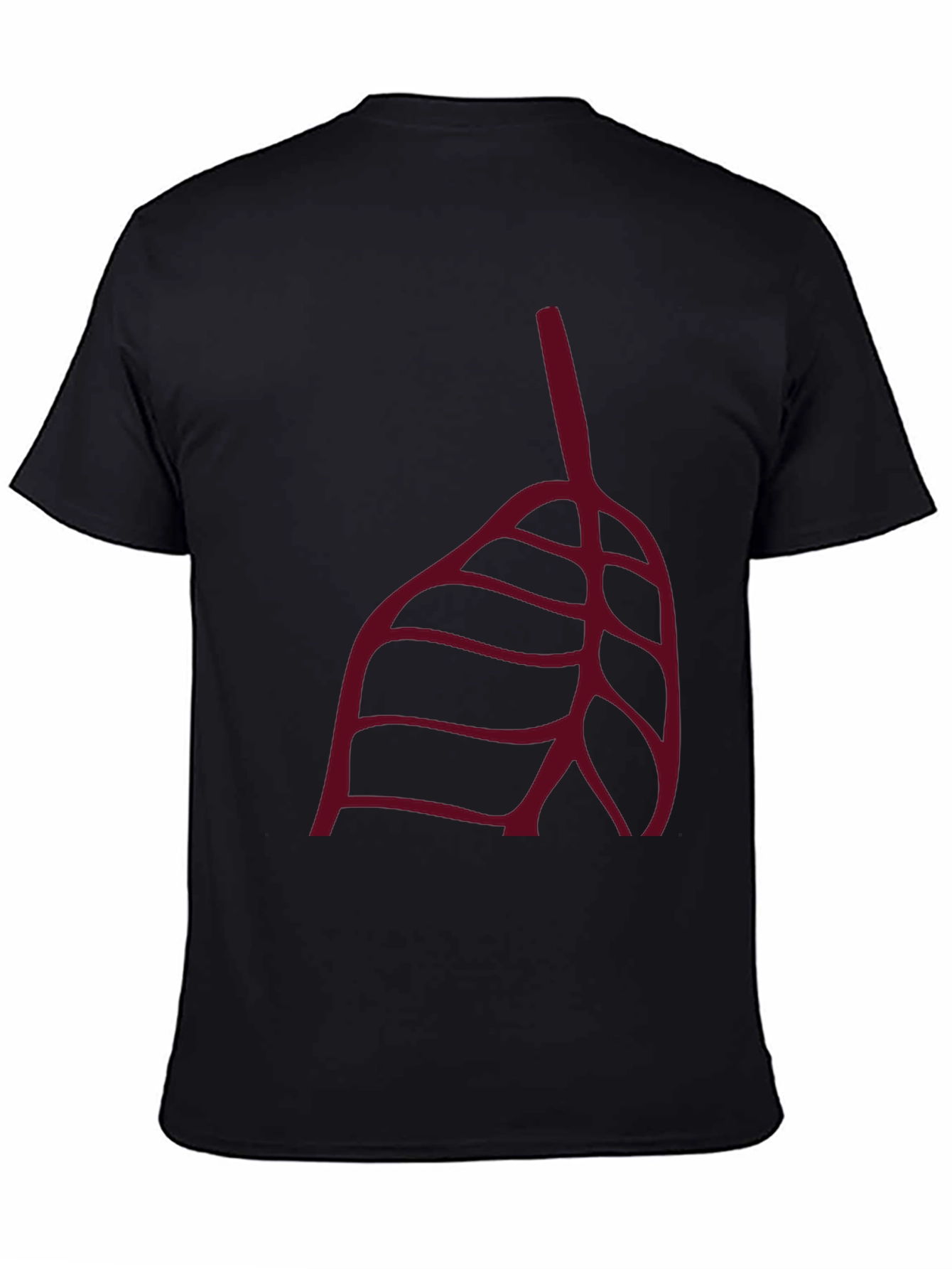 Abstract Leaf Graphic Tee - Stylish Black T-Shirt