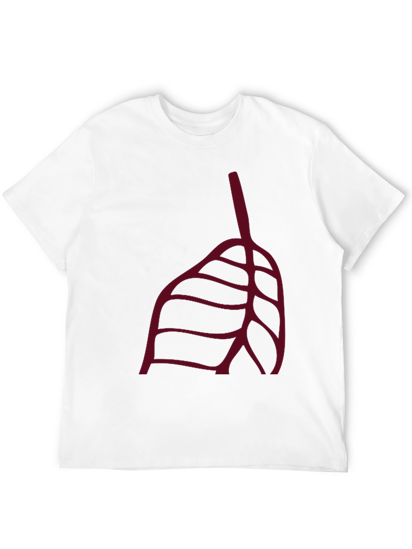 Abstract Leaf Graphic Tee - Stylish Black T-Shirt