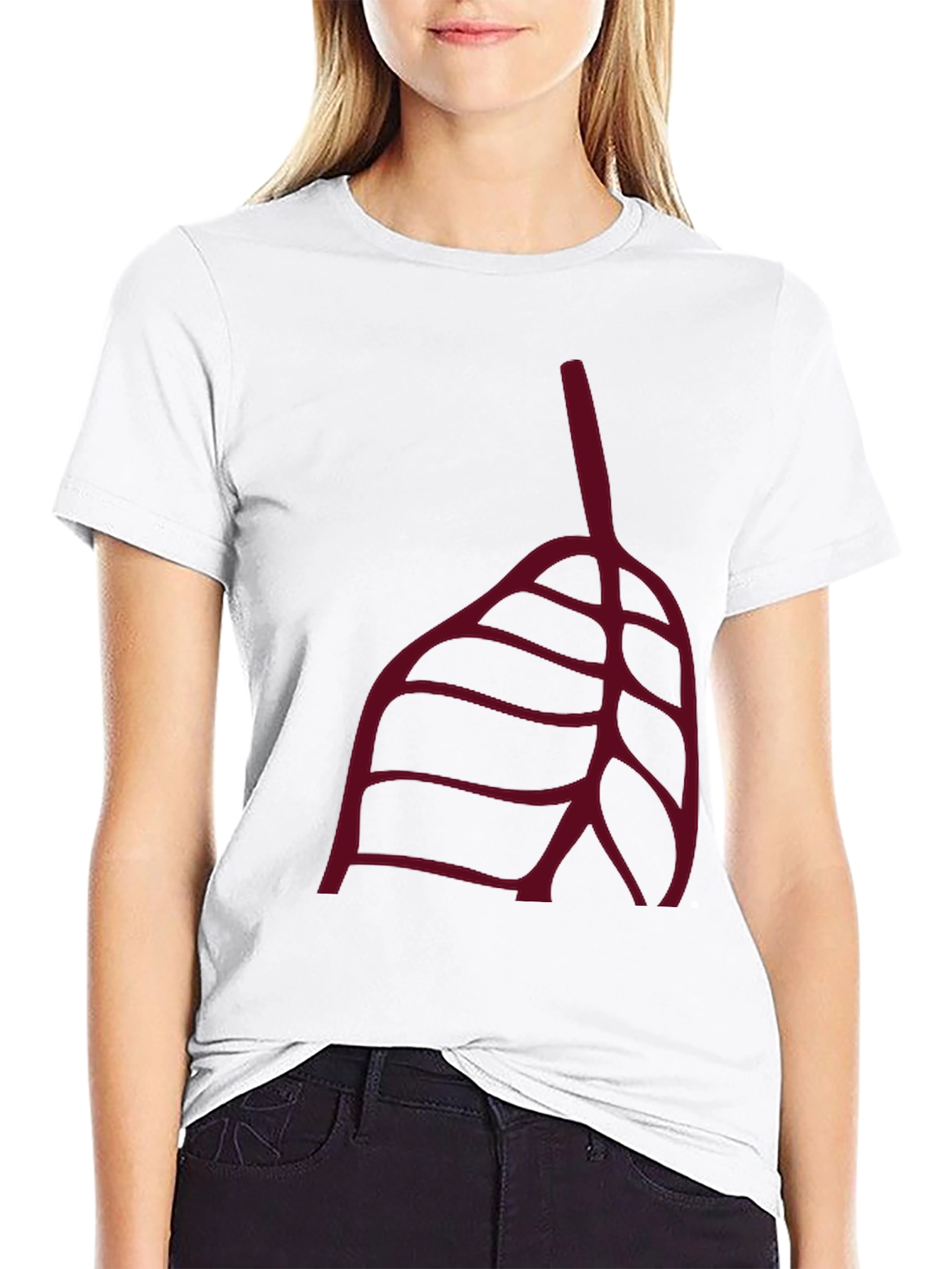 Abstract Leaf Graphic Tee - Stylish Black T-Shirt