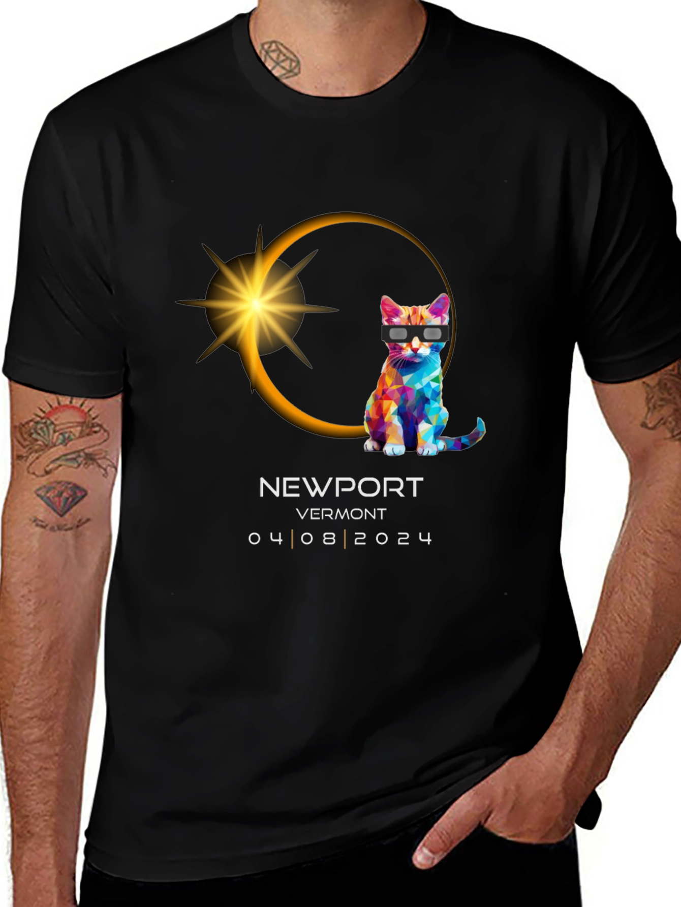 Newport Vermont 2024 Eclipse Cat T-Shirt