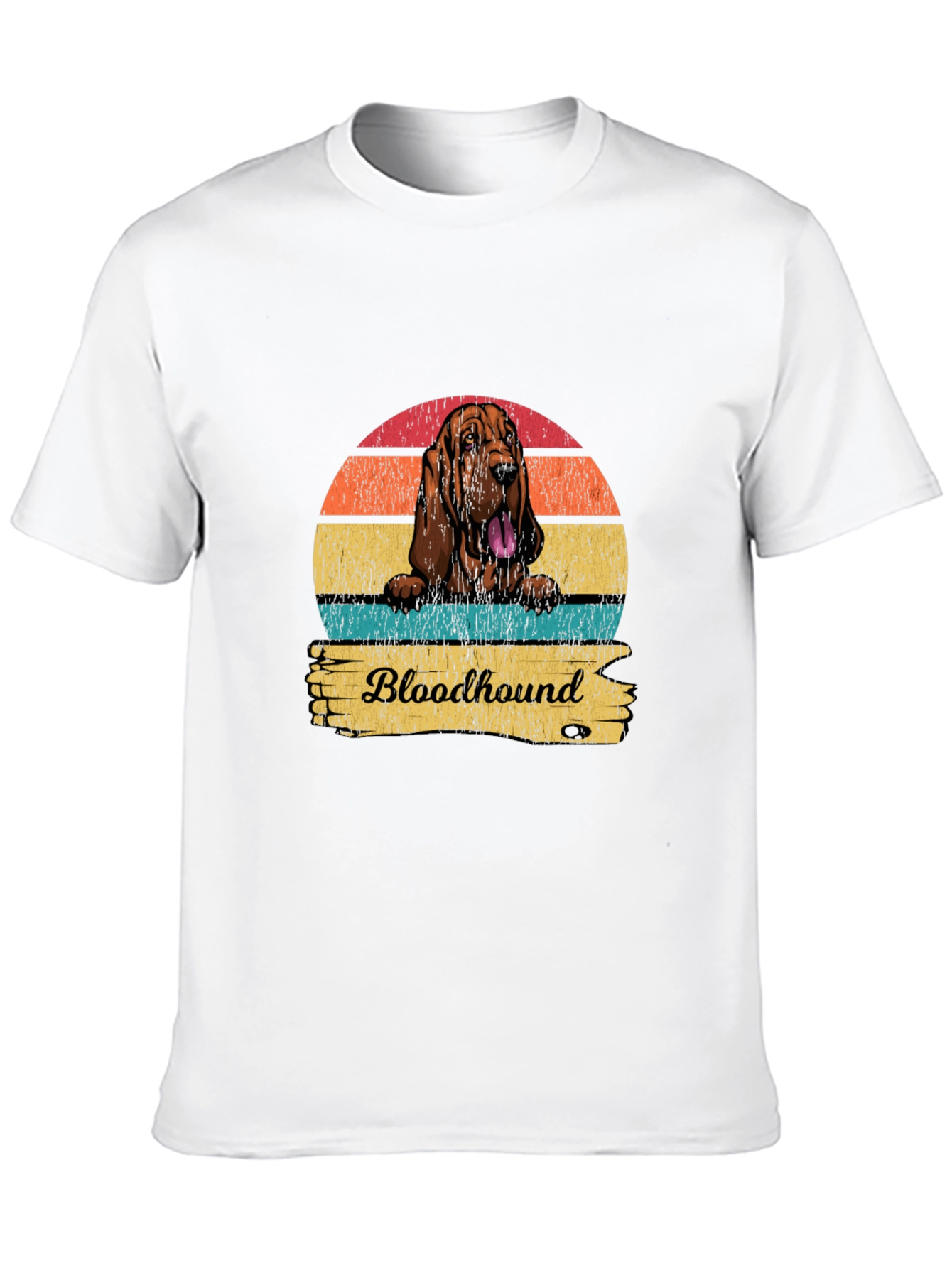 Retro Bloodhound Dog Graphic T-Shirt