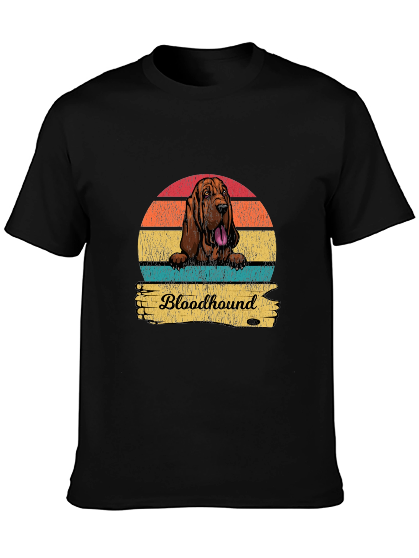 Retro Bloodhound Dog Graphic T-Shirt