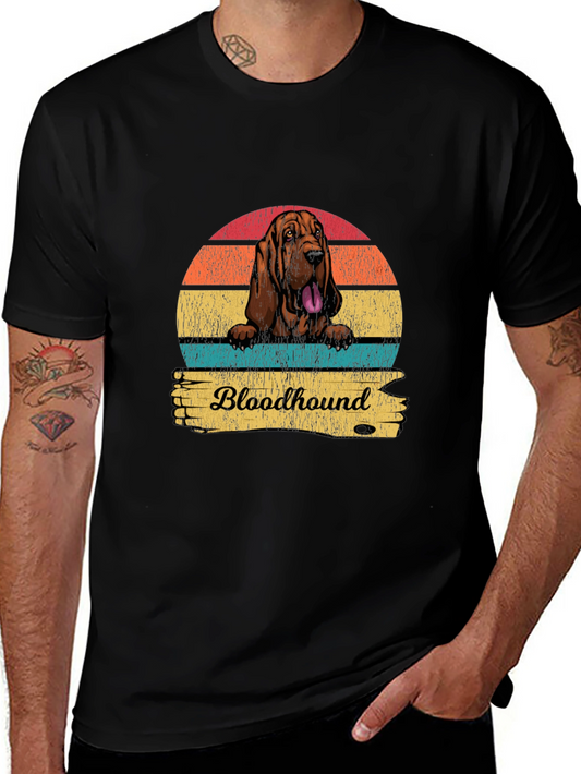 Retro Bloodhound Dog Graphic T-Shirt