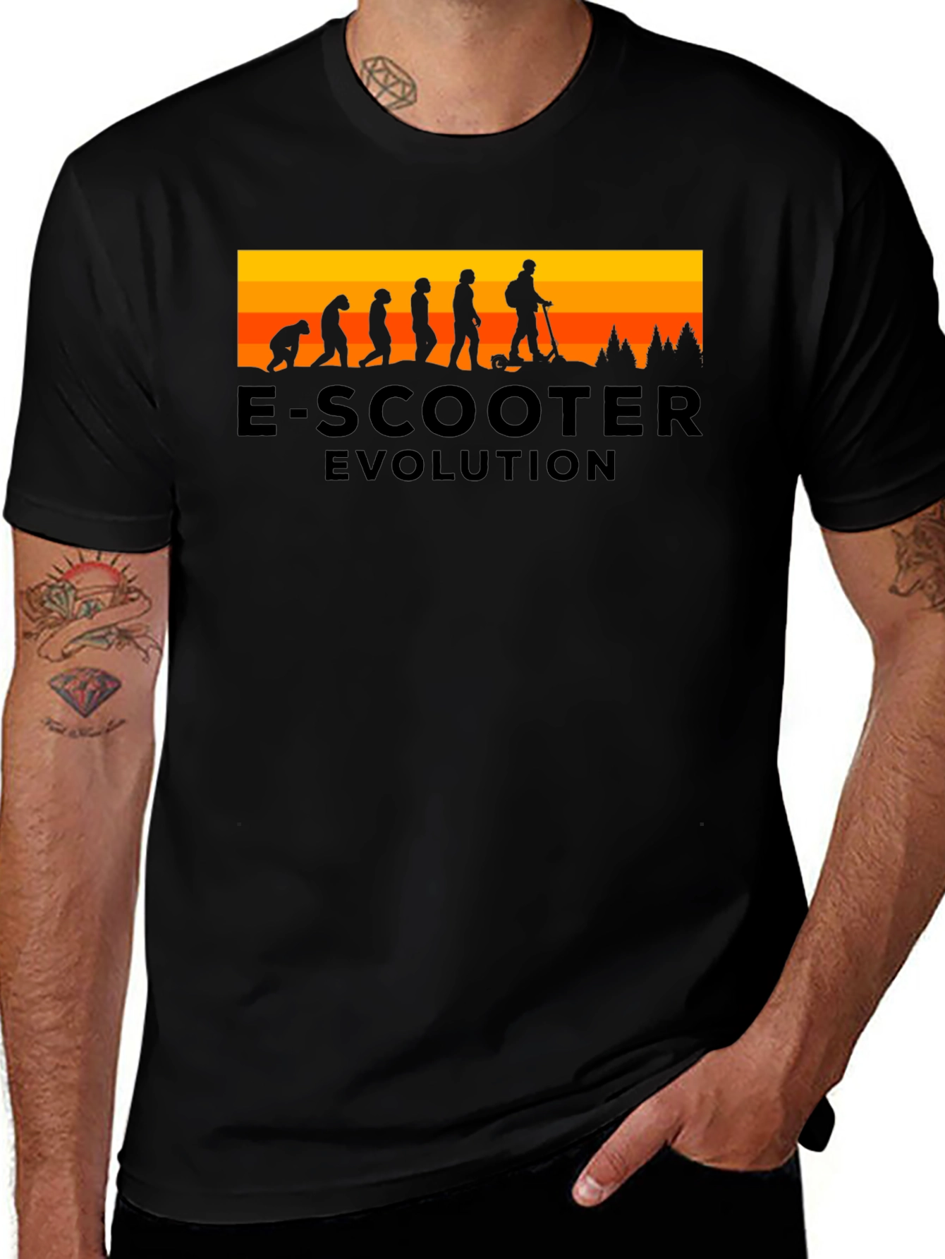 E-Scooter Evolution Black T-Shirt