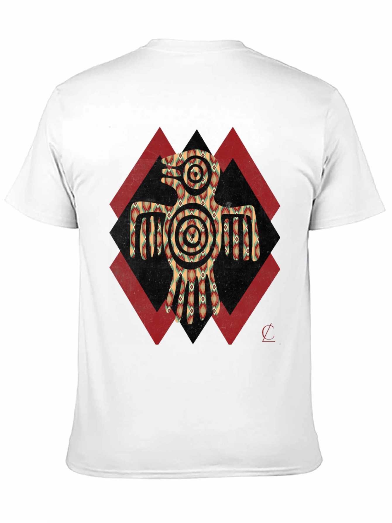 Aztec Eagle Graphic Tee - Black Crew Neck Shirt