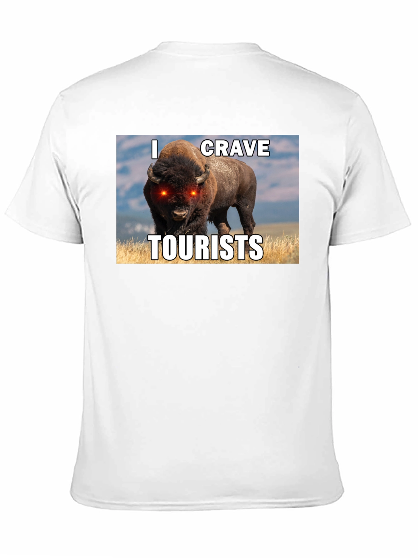 I Crave Tourists Graphic Tee - Funny Bison T-Shirt