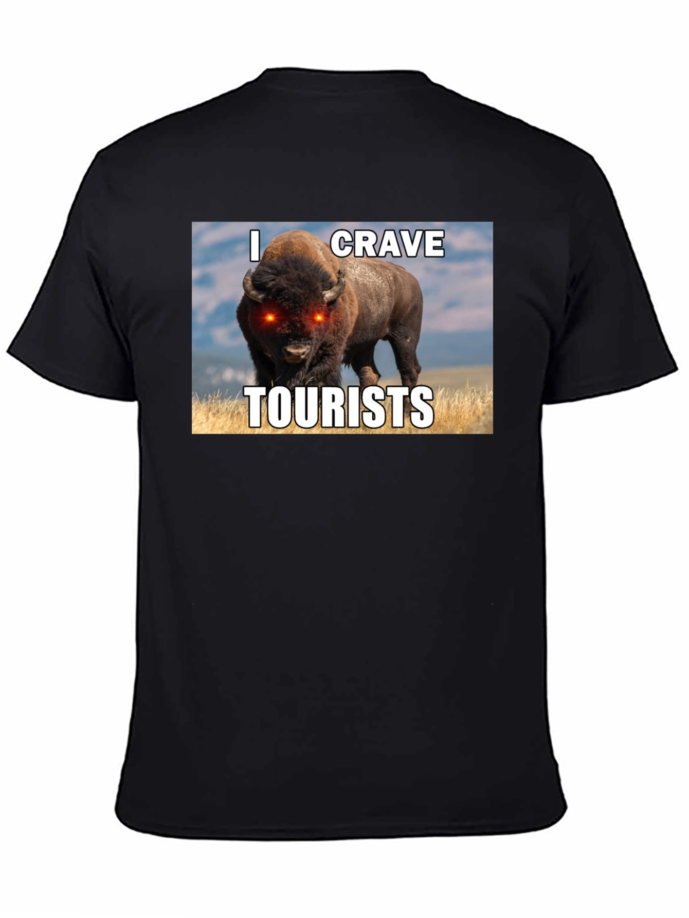 I Crave Tourists Graphic Tee - Funny Bison T-Shirt