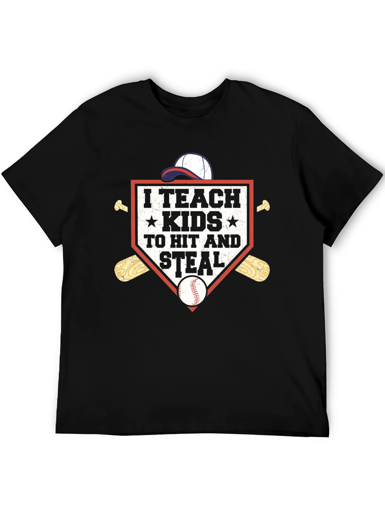 I Teach Kids To Hit and Steal Baseball T-Shirt