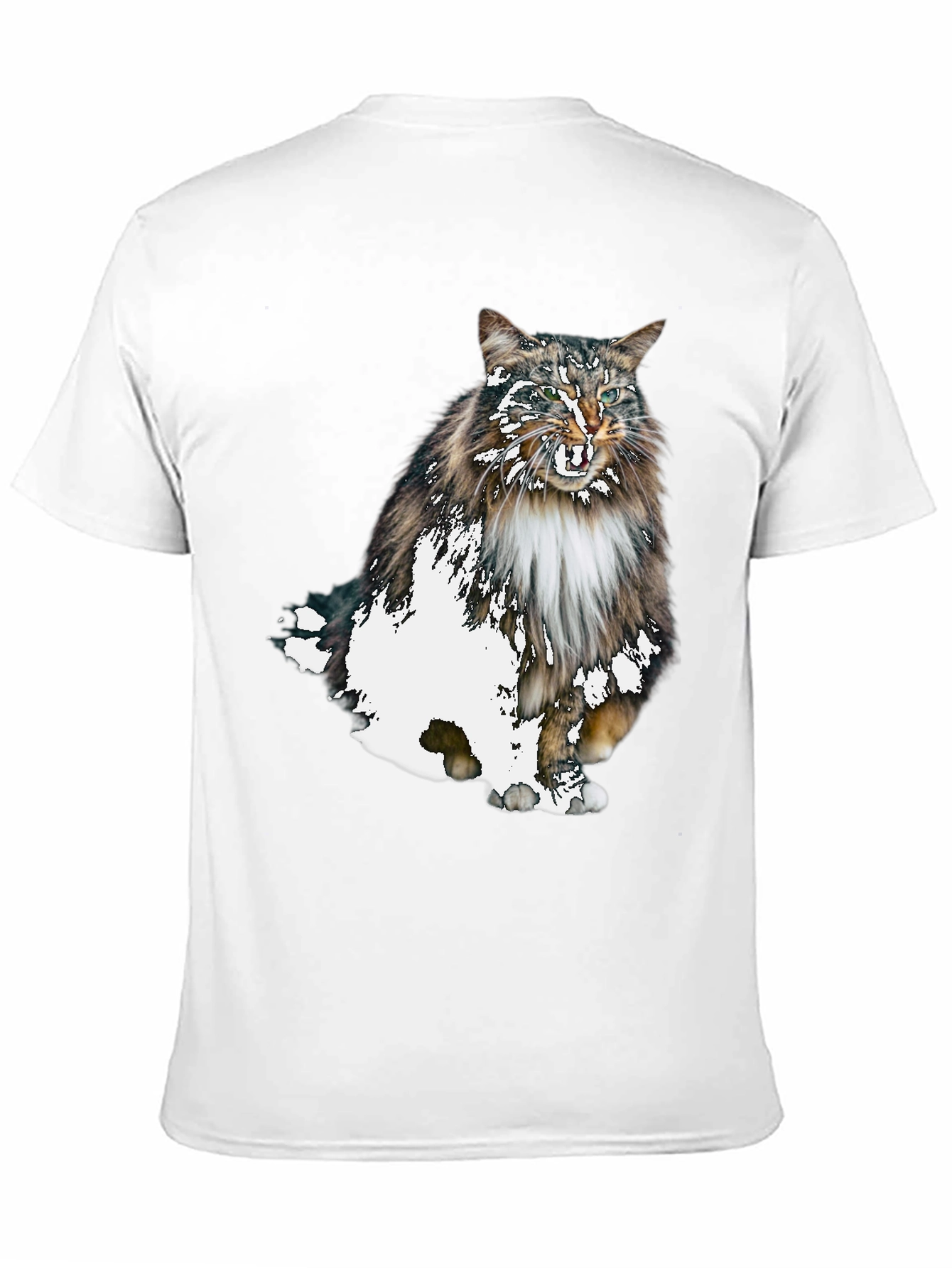 Cat Print Black T-Shirt - Unique Graphic Tee