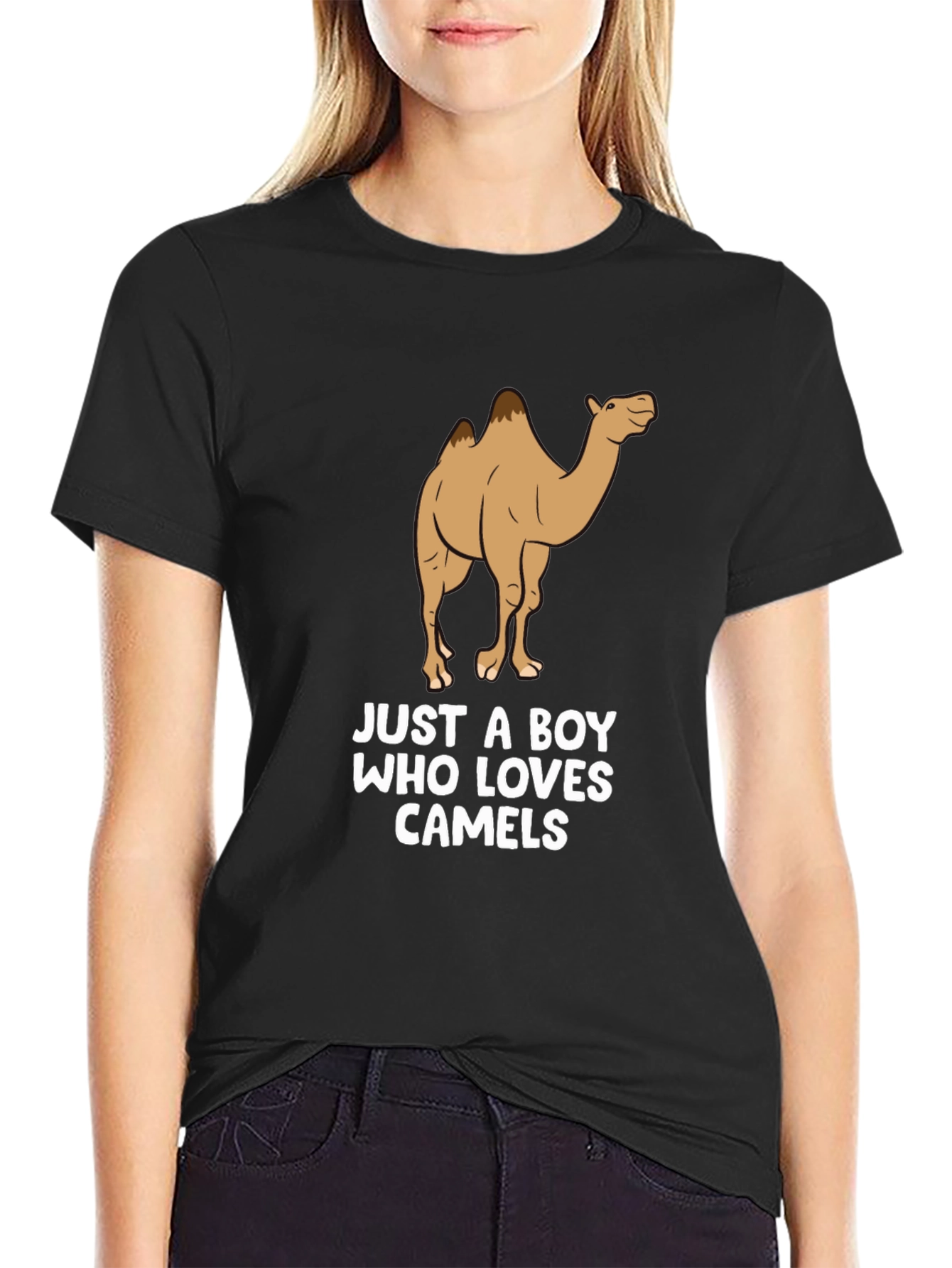 Camel Lover T-Shirt -  Mens Black Cotton Tee
