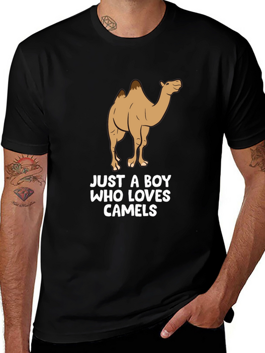 Camel Lover T-Shirt -  Mens Black Cotton Tee