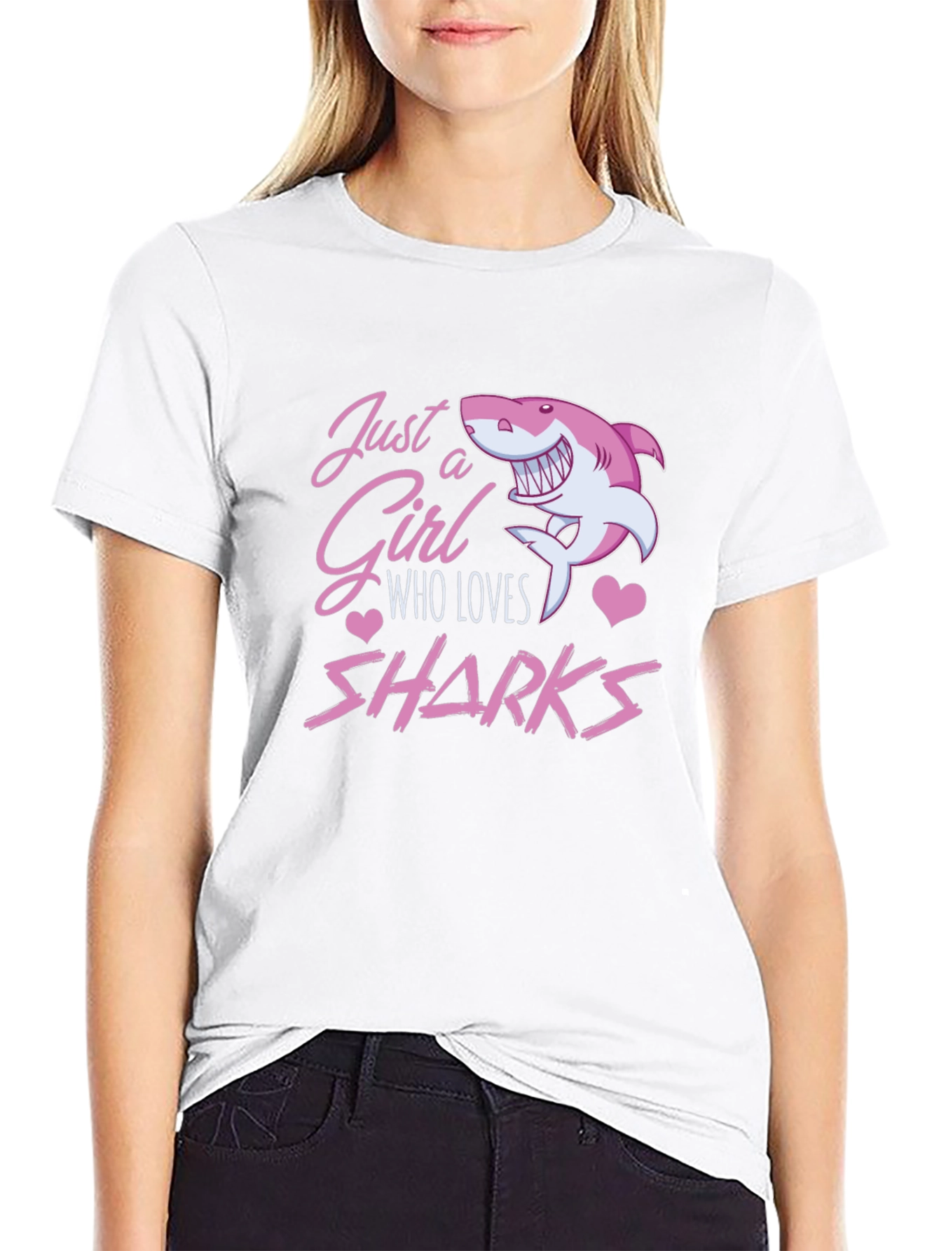 Just a Girl Who Loves Sharks Graphic Tee