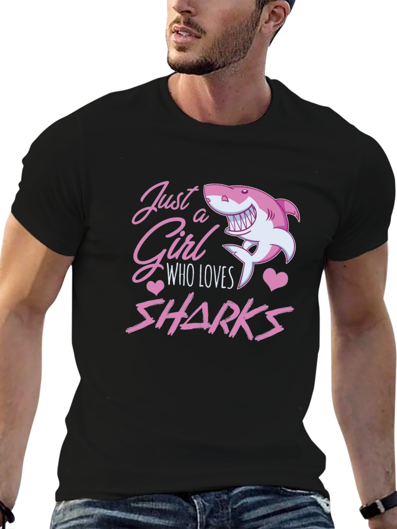 Just a Girl Who Loves Sharks Graphic Tee